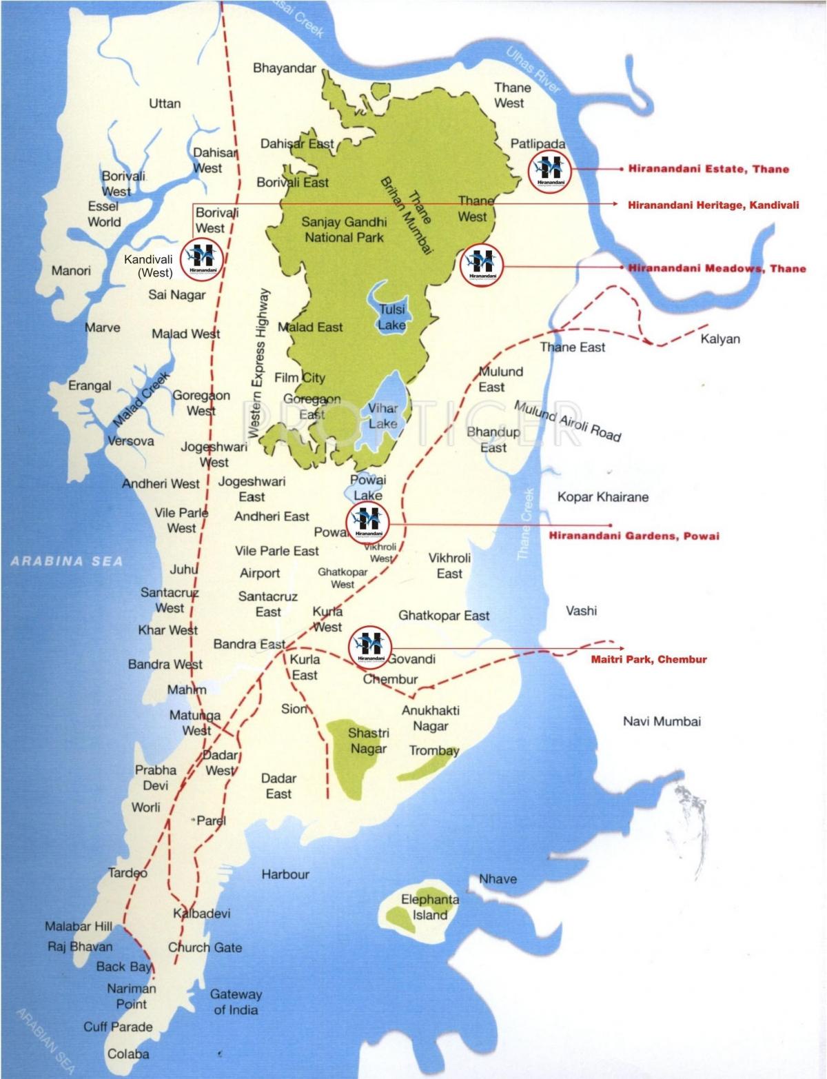 карта на Colaba Мумбаи