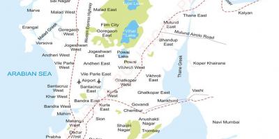 Мумбаи предградијата мапа