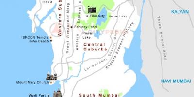 Карта на Мумбаи туристички места
