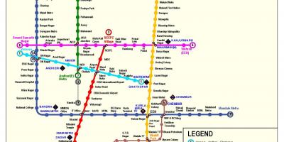 Метро маршрутата на мапата Мумбаи