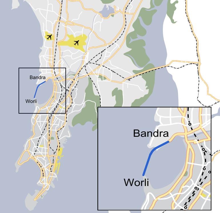 Мумбаи Worli мапа