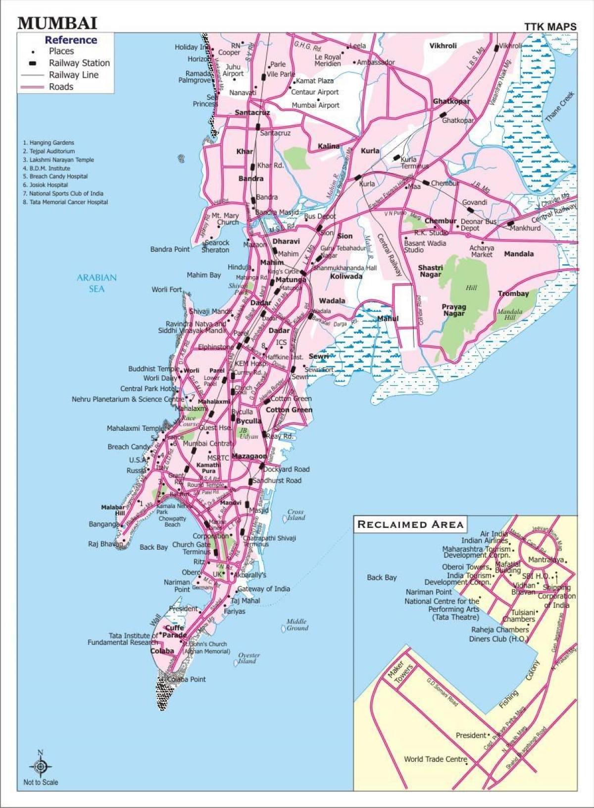 мапа на град Бомбај