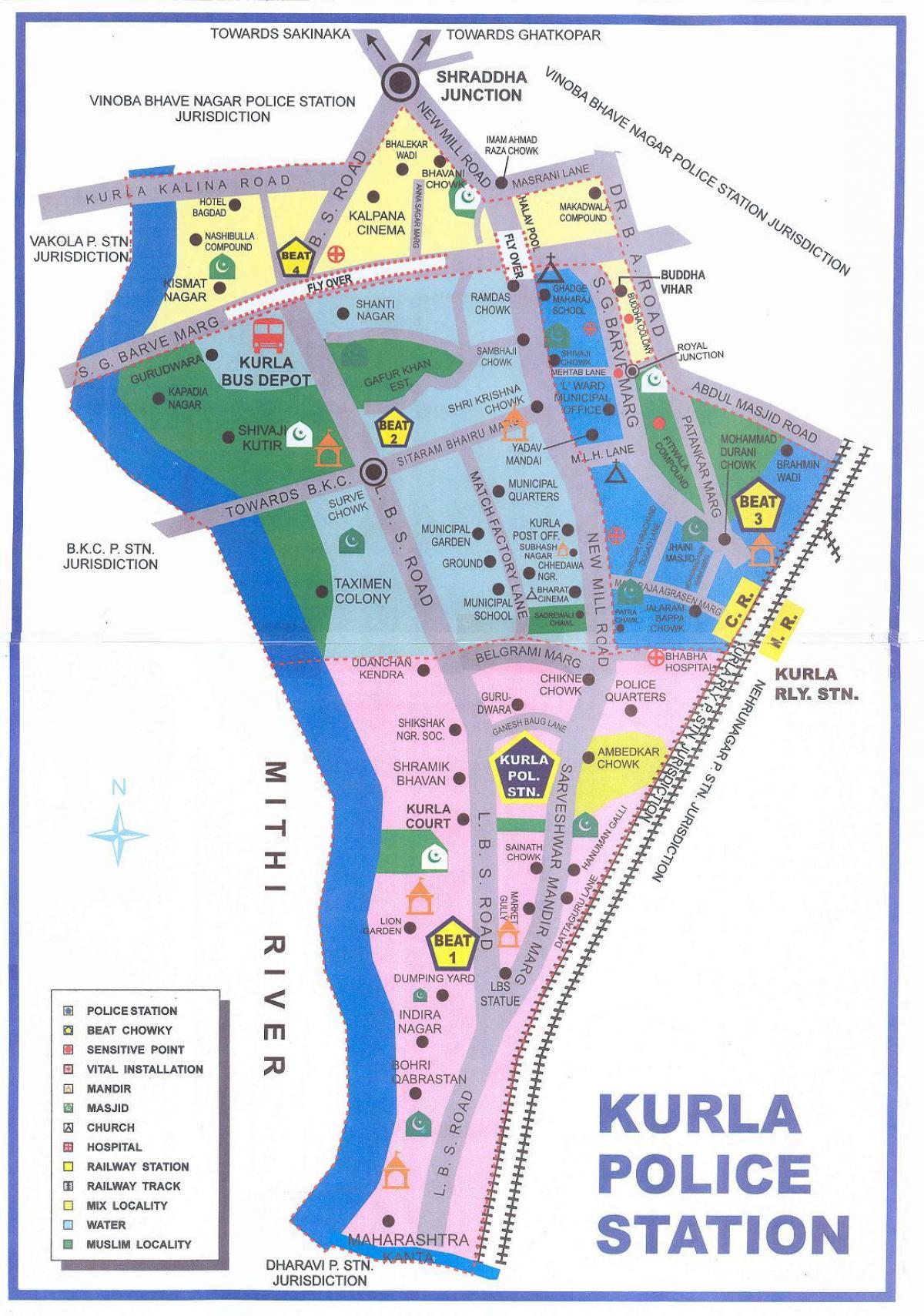 карта на Мумбаи Kurla