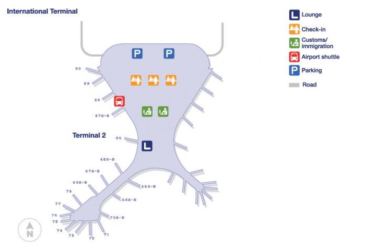 терминалот 2 на аеродромот во Мумбаи мапа