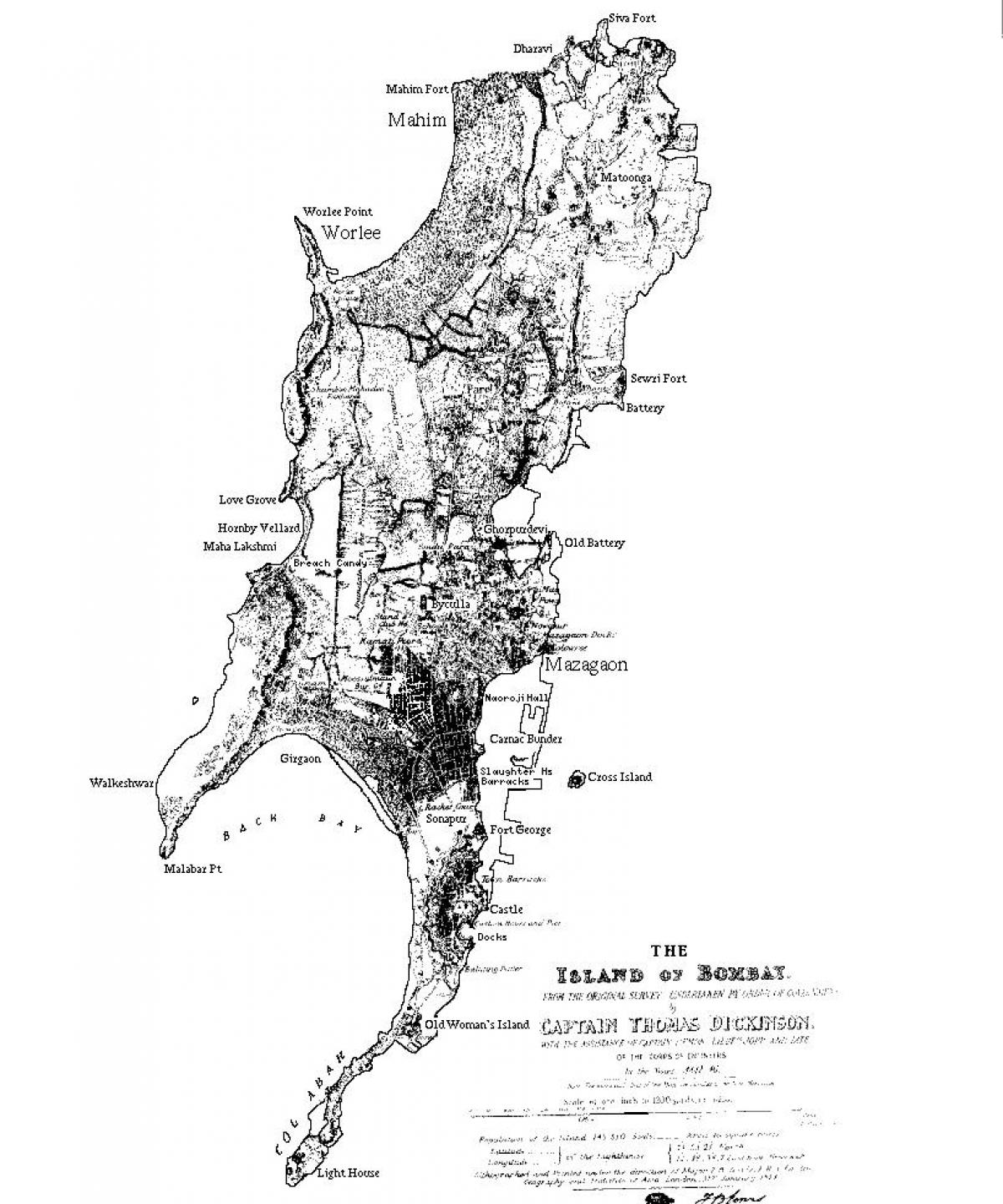 карта на Мумбаи остров