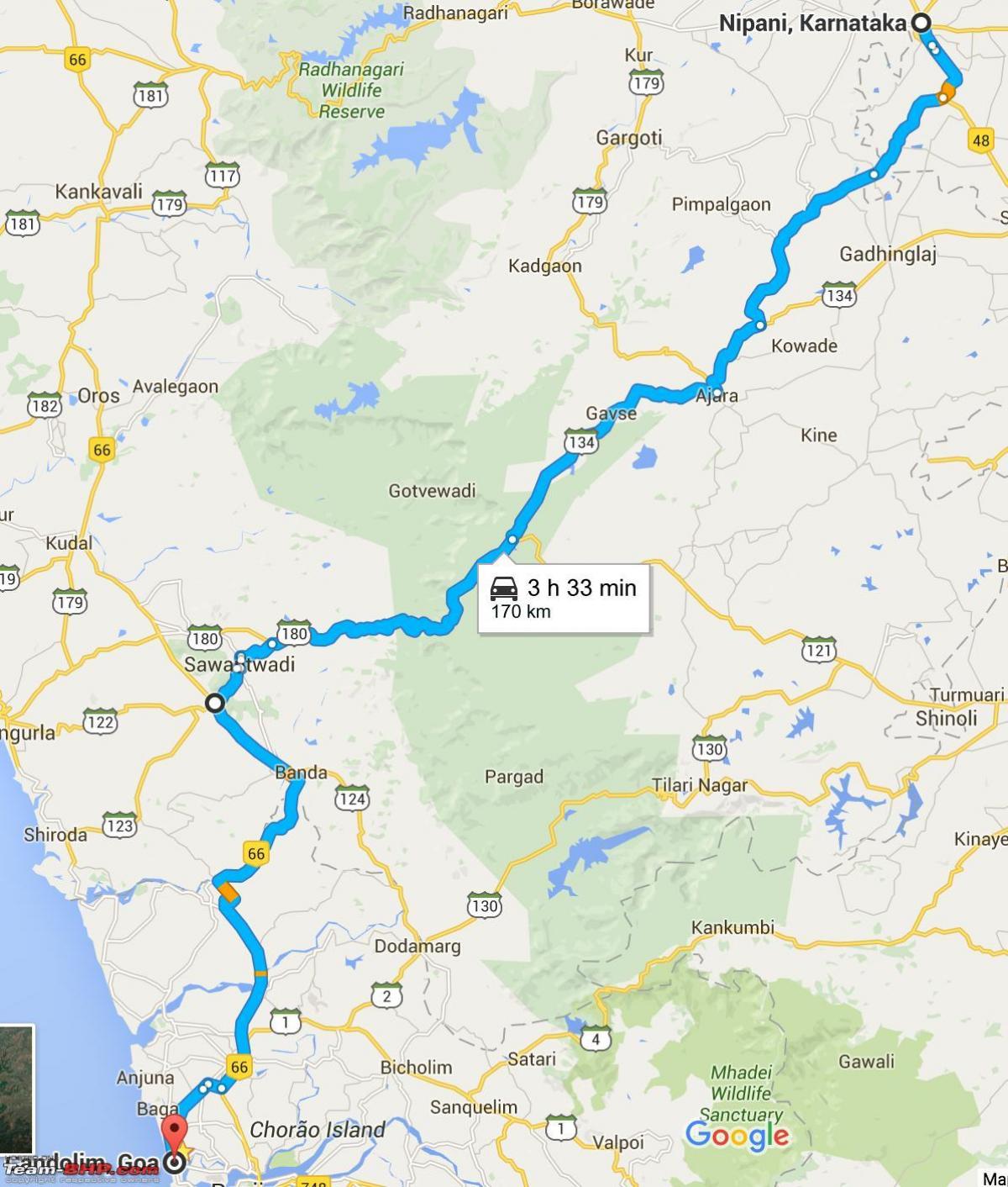 Мумбаи да гоа автопат мапа