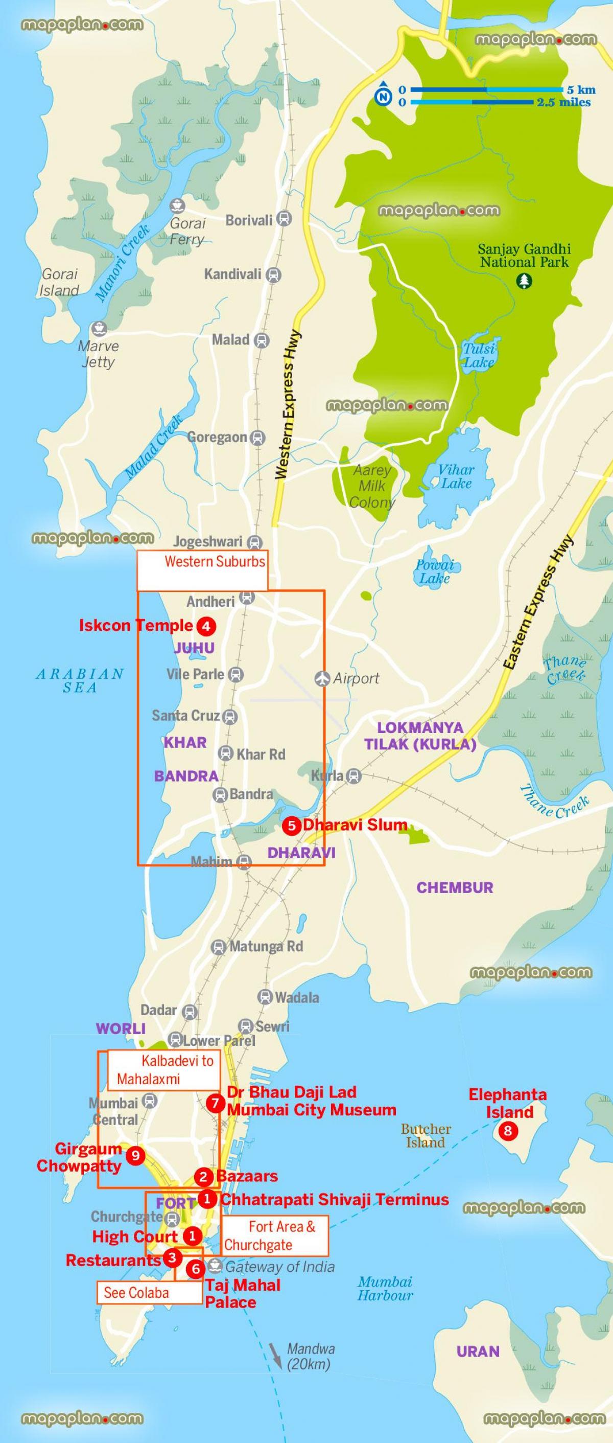 карта на поголема Мумбаи