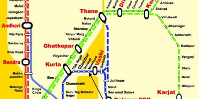 Мумбаи централна линија места на мапата